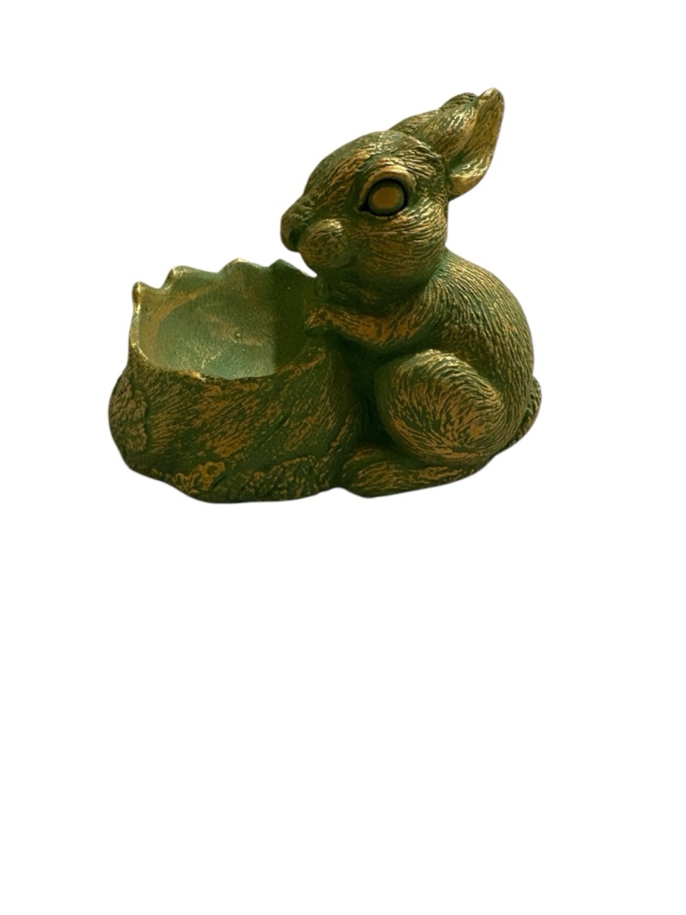 Green & Gold Rabbit candle holder - Picture 2 of 2